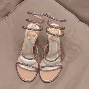 René Caovilla Cleo Pink Crystal Sandals (Brand New)– Size 36.5